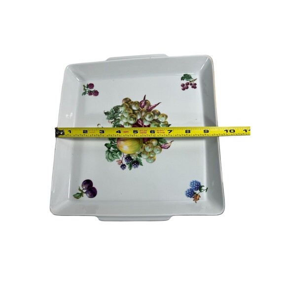 Vintage Naaman Israel Porcelain Serving Tray Fruit Motif Square Dish *READ* - Picture 4 of 10